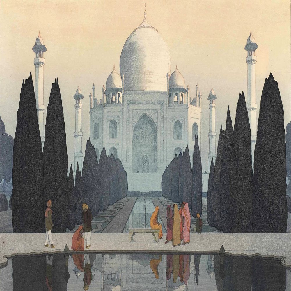 100% Smooth Cotton Paper - Hiroshi Yoshida - Morning Mist in Taj Mahal (1932) Photo Poster Painting Art Print - Size: 24 x 16 Inches