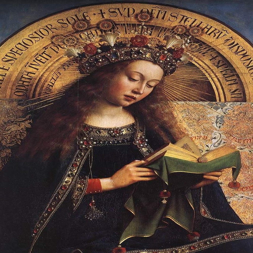 100% Smooth Cotton Paper - Jan Van Eyck - The Virgin Mary (1429) - Reproduction of a Painting - Photo Poster Print Art Gift - Size: 24 x 16 Inches