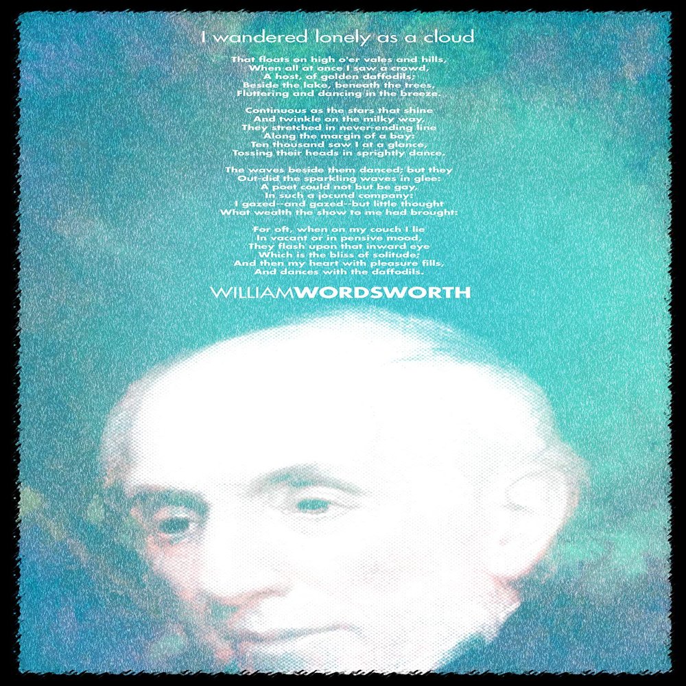 100% Smooth Cotton Paper - William Wordsworth I wandered Lonely as a Cloud Poem Art Print Photo Poster Gift Quote - Size: 24 x 16 Inches