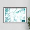 100% Smooth Cotton Paper - Lyon, France Original Map Design Blue Stroke - Art Print Poster Photo Gift - Size: 24 x 16 Inches view 4