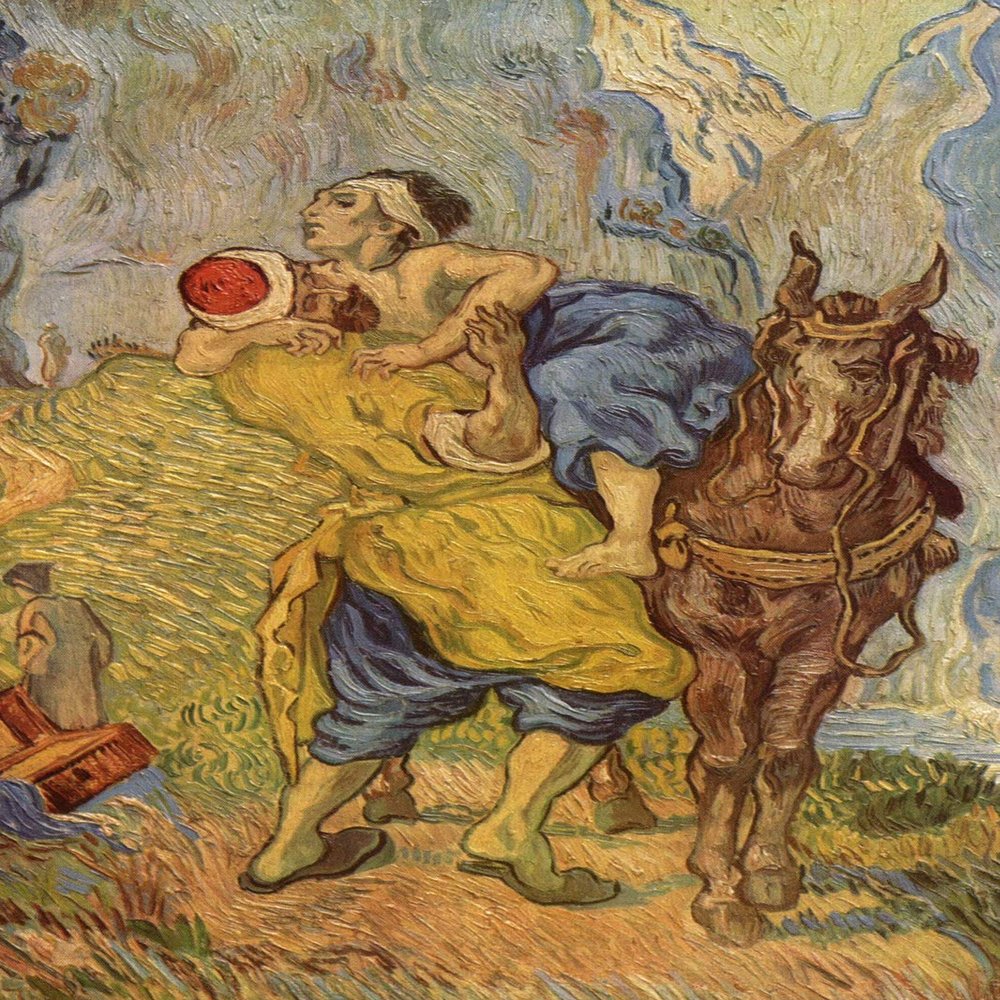 100% Smooth Cotton Paper - Vincent Van Gogh - The Good Samaritan After Delacroix (1890) - Painting Photo Poster Print Art Gift - Willem Dutch Post-Impressionist - Size: 24 x 16 Inches