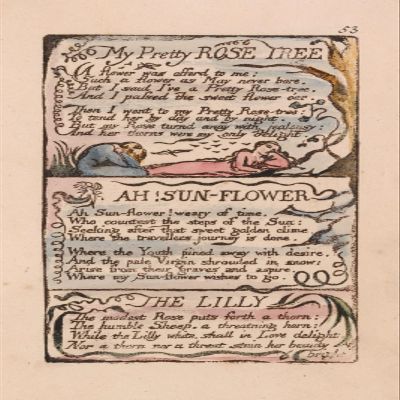 100% Smooth Cotton Paper - William Blake - Poem My Pretty Rose Tree - Plate 53 - Songs of Innocence and Experience (1794) Photo Poster Art Print Painting - Size: 24 x 16 Inches