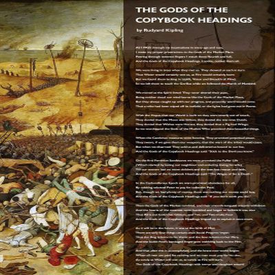 100% Smooth Cotton Paper - Rudyard Kipling Poem Print - The Gods of The Copybook Headings - Hieronymus Bosch Background - Art Photo Poster Gift - Size: 24 x 16 Inches