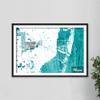 100% Smooth Cotton Paper - Miami, Florida, USA Original Map Design Blue Stroke - Art Print Poster Photo Gift - Size: 24 x 16 Inches view 4