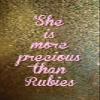 100% Smooth Cotton Paper - She is More Precious Than Rubies - Adorable Print Photo Poster Quote - Proverbs 3:15 Bible Verse Wall Decor - Size: 24 x 16 Inches view 1