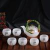 Tea Set Enamel Jade Kung Fu Tea Set Service for 6 White Jade Cup Coffee Set Afternoon Tea Pot Business Gift for Home Housewarming Christmas'S Day Women Tea Party Sets Gift,I view 1
