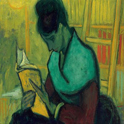 100% Smooth Cotton Paper - Van Gogh - The Novel Reader (1888) - Painting Photo Poster Print Art Gift - Size: 24 x 16 Inches