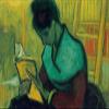 100% Smooth Cotton Paper - Van Gogh - The Novel Reader (1888) - Painting Photo Poster Print Art Gift - Size: 24 x 16 Inches view 1