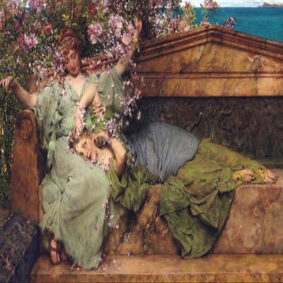 100% Smooth Cotton Paper - Lawrence Alma Tadema - in a Rose Garden (1890) Photo Poster Painting Art Print - Size: 24 x 16 Inches