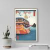 100% Smooth Cotton Paper - Tsuchiya Koitsu - Tokaido Maisaka Ferryboat Celebration (1863) Ukiyo-e Japan Japanese Poster Painting Art Print - Size: 24 x 16 Inches view 4