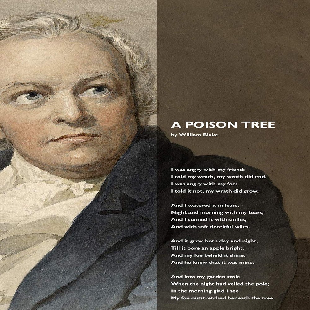 100% Smooth Cotton Paper - William Blake Poem Print - A Poison Tree - Art Photo Poster Gift - Size: 24 x 16 Inches