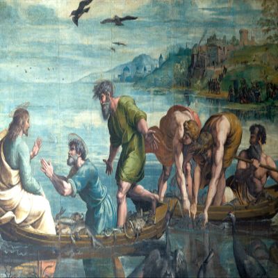 100% Smooth Cotton Paper - Raphael - The Miraculous Draft of Fishes (1515) Photo Poster Painting Art Print - Size: 24 x 16 Inches