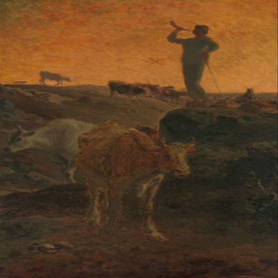 100% Smooth Cotton Paper - Jean-Francois Millet - Calling The Cows Home (1872) - Reproduction of a Painting - Photo Poster Print Art Gift - Jean-Franois - Size: 24 x 16 Inches