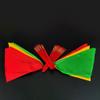 FixtureDisplays 2PK Red Chopsticks Dance Prop with Flowing Squrare Hankerchief Ribbons in Red Yellow Green Colors 21849-NF view 2