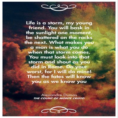 100% Smooth Cotton Paper - Alexandre Dumas Quote - The Count of Monte Cristo - Art Print Photo Poster Gift - Size: 24 x 16 Inches