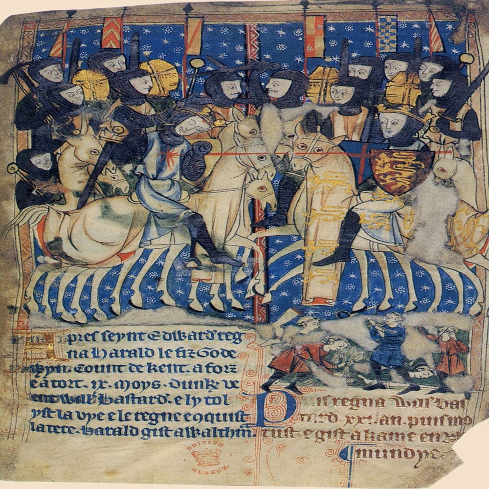 100% Smooth Cotton Paper - Battle of Hastings Manuscript - William The Conqueror Stabs King Harold of England (13th Century) Photo Poster Painting Art Print - Size: 24 x 16 Inches