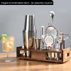 Premium 15-Piece Mixology Bartender Kit  Stainless Steel Cocktail Shaker Set with Wooden Stand | Professional Boston Shaker Bar Tool Set for Home & Expert Mixologists | Luxury Cocktail Making Gift view 3