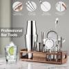 Premium 15-Piece Mixology Bartender Kit  Stainless Steel Cocktail Shaker Set with Wooden Stand | Professional Boston Shaker Bar Tool Set for Home & Expert Mixologists | Luxury Cocktail Making Gift view 4