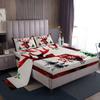 Manfei Xmas Deer Sheet Set Twin Size, Christmas Tree Snowflake Print Bed Sheet Set 3pcs with Deep Pocket Fitted Sheet + Flat Sheet + 1 Pillowcase, New Year Theme Bedding Set for Kids Boys Girls view 1