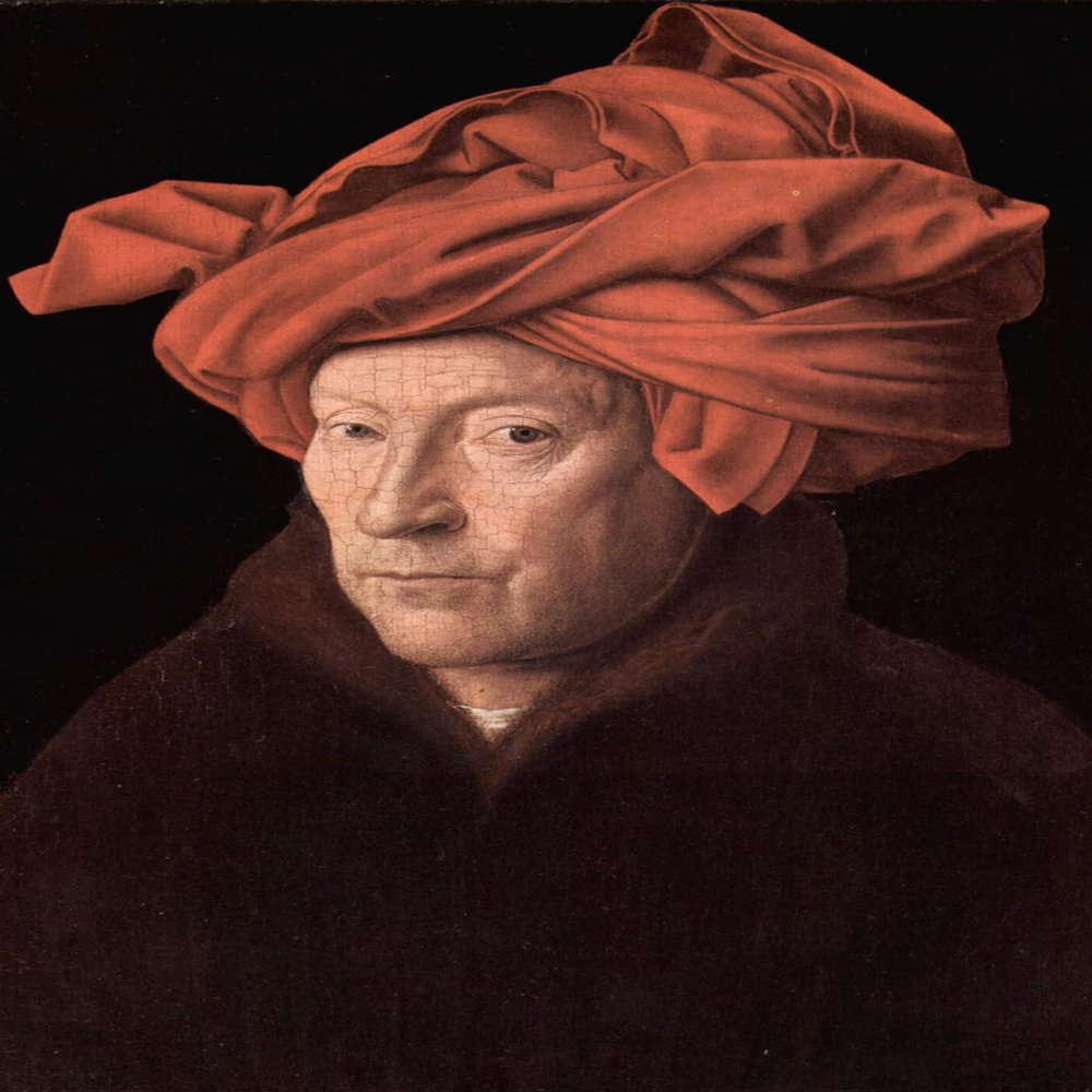 100% Smooth Cotton Paper - Jan Van Eyck - Portrait of a Man in Turban/Possible Self-Portrait (1433) Photo Poster Painting Art Print - Size: 24 x 16 Inches