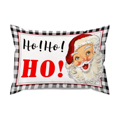 Tiukiu Merry Christmas Santa Hohoho Lumbar Throw Pillow Covers Black White Stripe Rectangle Decorative Pillow Cover 20x30in Pillowcases for Bed Couch Sofa Living Room Chair Soft Cushion Case