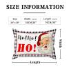 Tiukiu Merry Christmas Santa Hohoho Lumbar Throw Pillow Covers Black White Stripe Rectangle Decorative Pillow Cover 20x30in Pillowcases for Bed Couch Sofa Living Room Chair Soft Cushion Case view 2