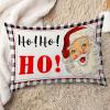 Tiukiu Merry Christmas Santa Hohoho Lumbar Throw Pillow Covers Black White Stripe Rectangle Decorative Pillow Cover 20x30in Pillowcases for Bed Couch Sofa Living Room Chair Soft Cushion Case view 3