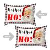 Tiukiu Merry Christmas Santa Hohoho Lumbar Throw Pillow Covers Black White Stripe Rectangle Decorative Pillow Cover 20x30in Pillowcases for Bed Couch Sofa Living Room Chair Soft Cushion Case view 4