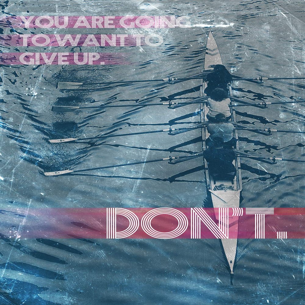 100% Smooth Cotton Paper - Rowing Motivational Poster 03"You are Going to Want to give up. Photo Print Art Motivation Quote Gift - Size: 24 x 16 Inches