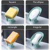 2PCS Suction Cup Soap Dish for Bathroom Shower Portable Leaf Soap Holder Plastic Sponge Tray for Kitchen Bathroom Accessories Black and Green view 4