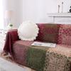 Turquoize Boho Couch Cover Bohemian Cotton Sofa Cover Sofa Throw Cover for Couches Sofa Slipcover Sectional Sofa Couch Covers Feature Hippie Chenille Jacquard Fabric (71"x 118", X-Large, Green Red) view 2