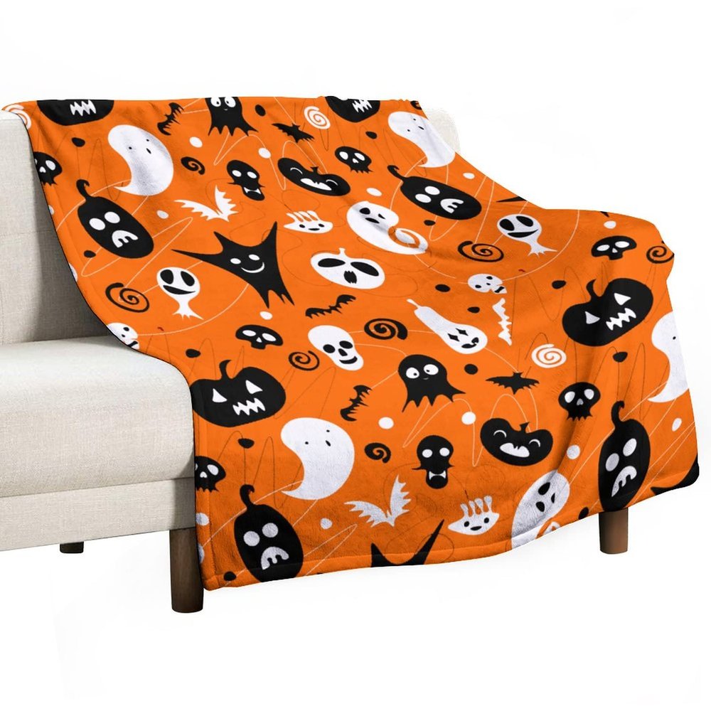 Super Soft Fall Throw Blanket Flannel Blanket Lightweight Warm Cozy Blanket for Couch Bedroom Halloween 50"x60"