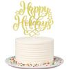 Sleyberoy Happy Holiday Cake Topper - Welcome Happy New Year 2026, Cheers to 2026, Merry Christmas Winter, Holiday Party Decorating Supplies(Happy Holiday) view 1