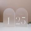 JINMURY Frosted Arch Table Numbers for Wedding, 25 Pack 5"x7" Frosted Arch Acrylic Signs with Stand Acrylic Table Numbers 1-25, Perfect for Wedding Reception view 1