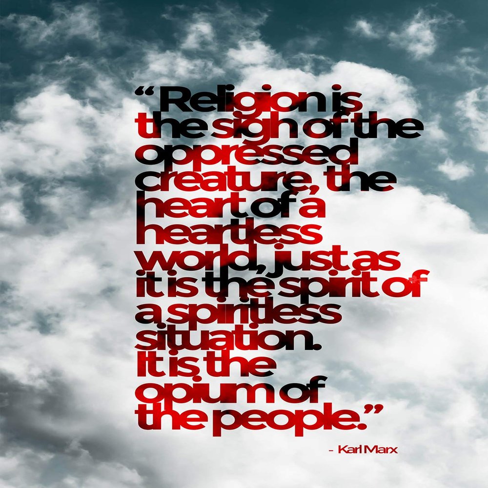 100% Smooth Cotton Paper - Karl Marx Quote 2"Religion is The Sign of The Oppressed. Art Print Photo Poster Gift - Size: 24 x 16 Inches