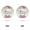 2022 Christmas Ornaments Berries Pine Twigs Ornament Wreath Ceramic Ornament Jingle Bells Bow Souvenir Xmas Wall Door Window Decor Two Sides Printed Memorial Pendant Keepsake 3 Inch view 2