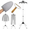 Garment hanger for steaming clothes with Ironing Gloves,Steam rack for clothes,Handheld garment steamer rack,Clothes hanger for steam ironing,Steam stand clothes,Steam iron steamer hanger standing view 1