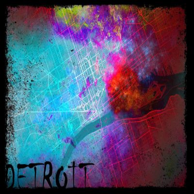 100% Smooth Cotton Paper - Detroit, Michigan, USA Original Map Design Colourboo - Art Print Poster Photo Gift - Size: 24 x 16 Inches