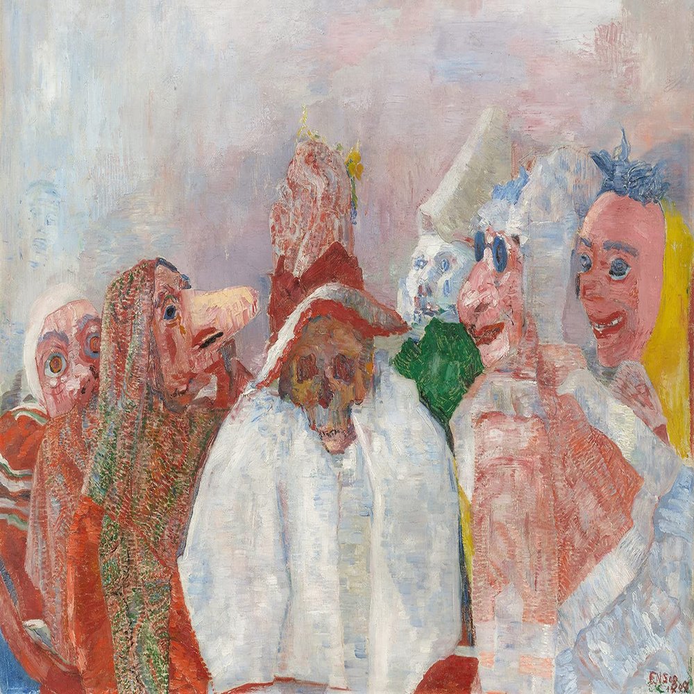 100% Smooth Cotton Paper - James Ensor - Masks Confronting Death (1888) Photo Poster Painting Art Print - Size: 24 x 16 Inches