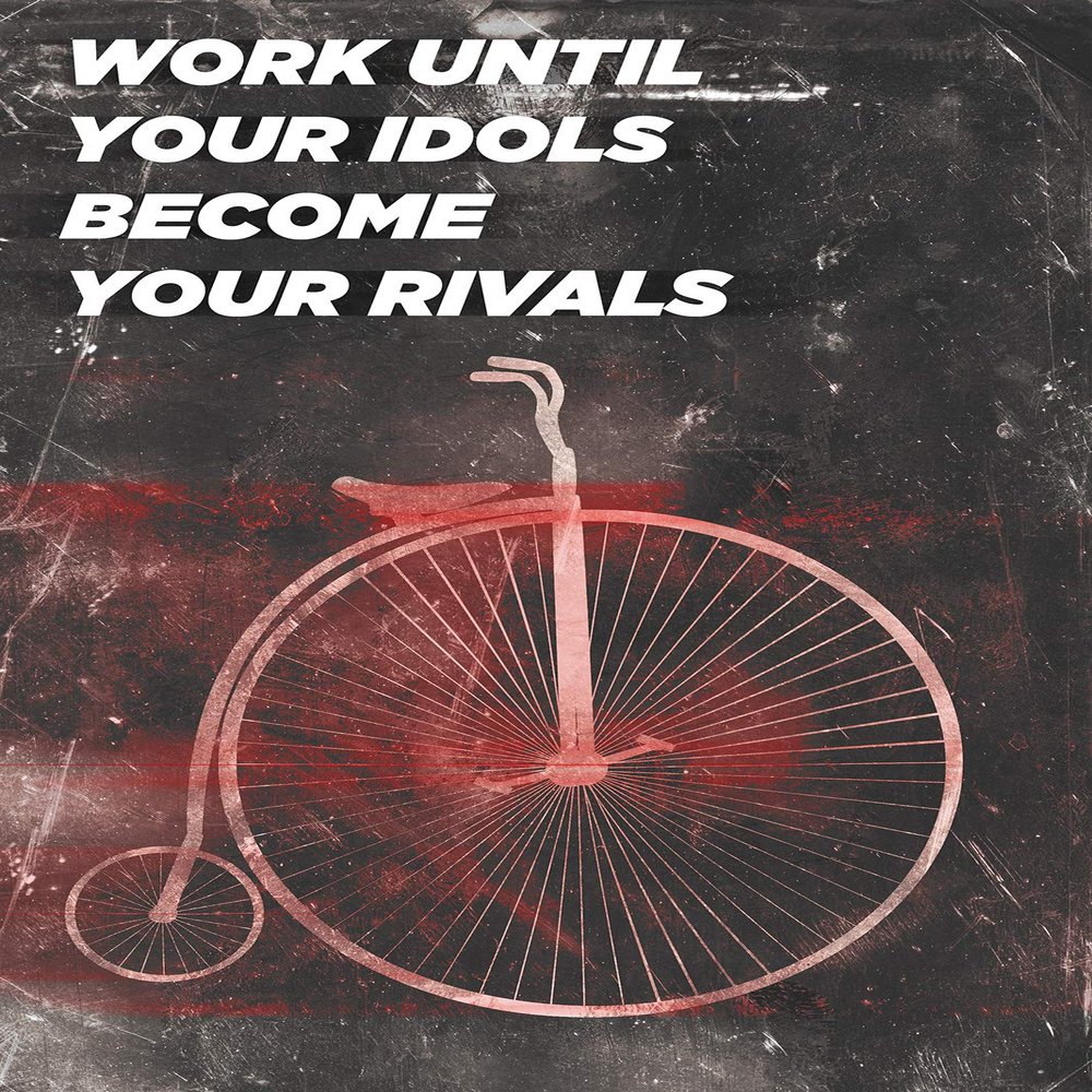 100% Smooth Cotton Paper - Cycling Motivational Poster 05"Work Untill. Photo Print Art Motivation Gift Victorian Penny Farthing Bicycle - Size: 24 x 16 Inches
