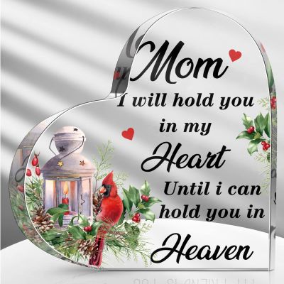 Karenhi 4 Inch Cardinal Memorial Gift for Loss of Mom, Sympathy Remembrance Decor with Red Bird, Bereavement Gift for Loss of Loved One, Angel in Heaven Table Decoration for Home Memorial Display