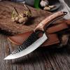 5.5" Meat Cleaver Hunting Knife Handmade Forged Boning Knife Serbian Chef Knife Stainless Steel Kitchen Knife Butcher Fish Knife Brown with PU Cover Russian Federation view 1