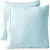 400 TC Set of 2 Oxford Pillowcases, 100% Egyptian Cotton Envelope Closure Pillow Covers Solid & Striped Pattern Pillow Protectors - Light Blue Solid, King Size 20"X40" view 1