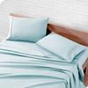 400 TC Set of 2 Oxford Pillowcases, 100% Egyptian Cotton Envelope Closure Pillow Covers Solid & Striped Pattern Pillow Protectors - Light Blue Solid, King Size 20"X40" view 4