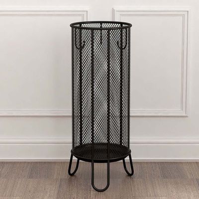 ZARBAILRE Gold Round Umbrella Stand 1022inch, Umbrella Rack with Hollow Metal Mesh, Rustic Entryway Free Standing Walking Umbrella Holder, for Indoor Outdoor Home Office