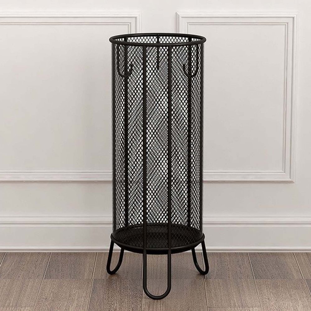ZARBAILRE Gold Round Umbrella Stand 1022inch, Umbrella Rack with Hollow Metal Mesh, Rustic Entryway Free Standing Walking Umbrella Holder, for Indoor Outdoor Home Office