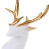 1 Pair Reindeer Sculpture Resin Elk Deer Statue Animal Deer Ornaments Collection Tabletop Ornament for Christmas Table Living Room Decorations White view 4