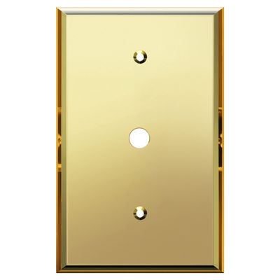 LIDER Reflective 0.406" Diameter Hole Phone Cable Wall Plate, Mirrored Cable Plate, Oversized 1-Gang 5.25" x 3.44", LWP-41O-AGD, Acrylic, Mirror Glass Gold, 1-Pack