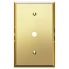 LIDER Reflective 0.406" Diameter Hole Phone Cable Wall Plate, Mirrored Cable Plate, Oversized 1-Gang 5.25" x 3.44", LWP-41O-AGD, Acrylic, Mirror Glass Gold, 1-Pack view 1