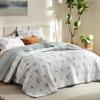 Bedsure Floral Quilt King - Reversible Botanical Floral Comforter, Spring Lightweight Bedspread Quilted Bedding, Soft Microfiber Coverlet for All Seasons (106"x96") view 1